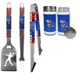 Kansas Jayhawks 3pc Tailgate BBQ Tools w/Shakers