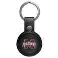 Mississippi St. Bulldogs AirTag Compatible Leather Key Chain