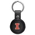 Illinois Fighting Illini AirTag Compatible Leather Key Chain
