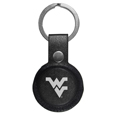 W. Virginia Mountaineers AirTag Compatible Leather Key Chain