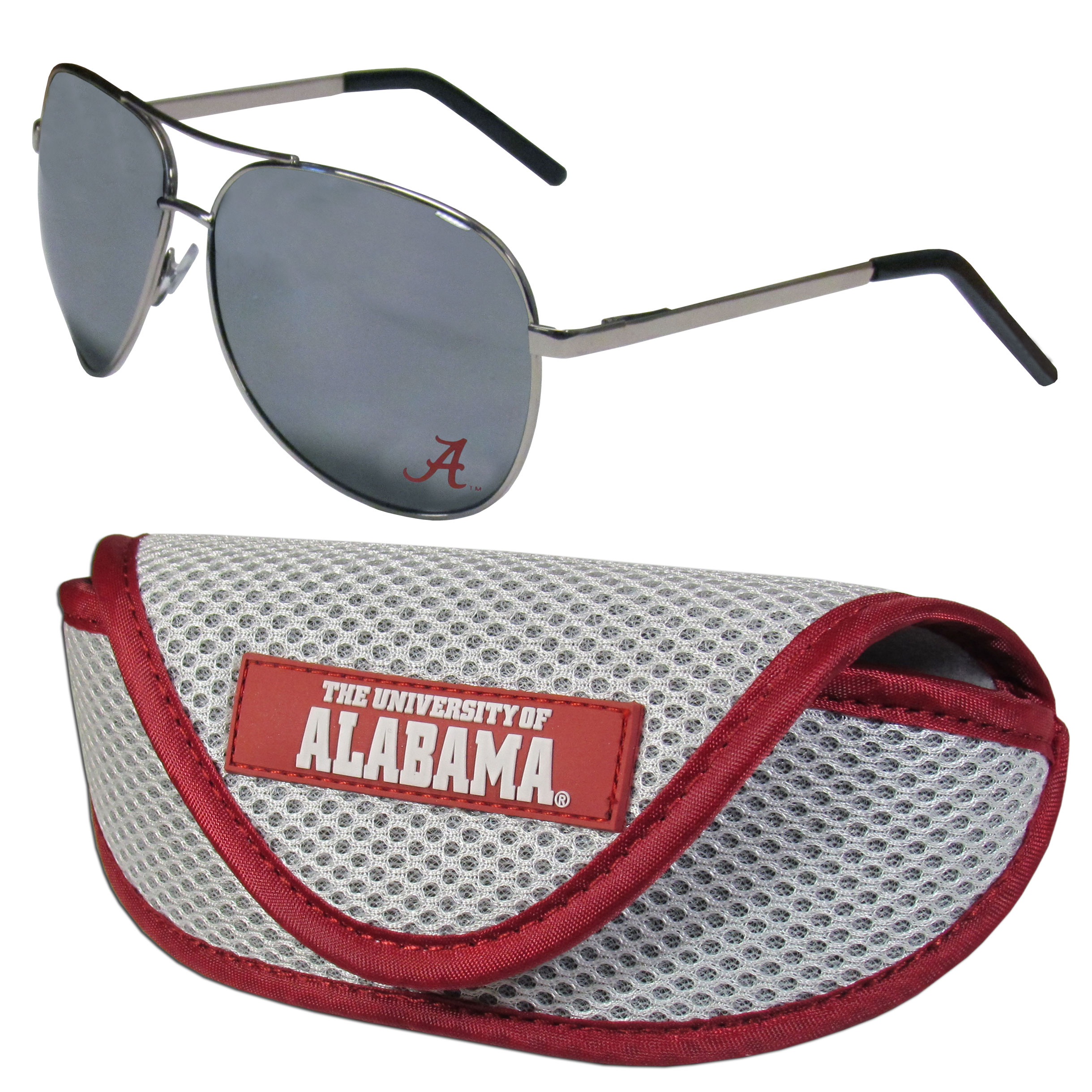 Alabama Crimson Tide Aviator Sunglasses and Sports Case