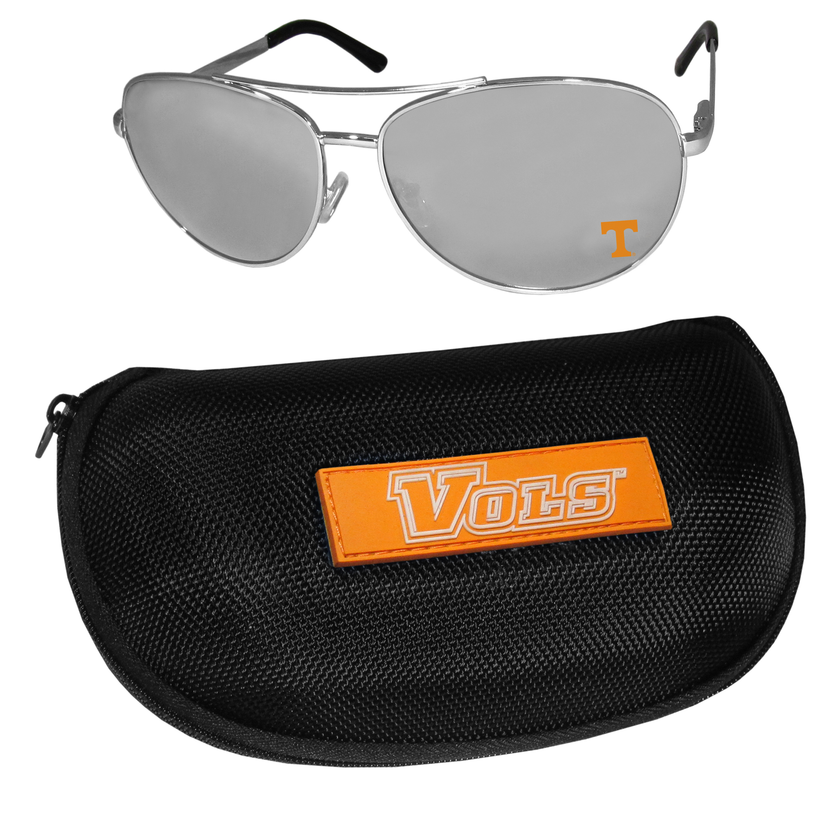 Tennessee Volunteers Aviator Sunglasses and Zippered Carrying Case    