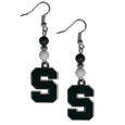 Michigan St. Spartans Fan Bead Dangle Earrings