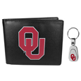 Oklahoma Sooners Bi-fold Wallet & Steel Key Chain
