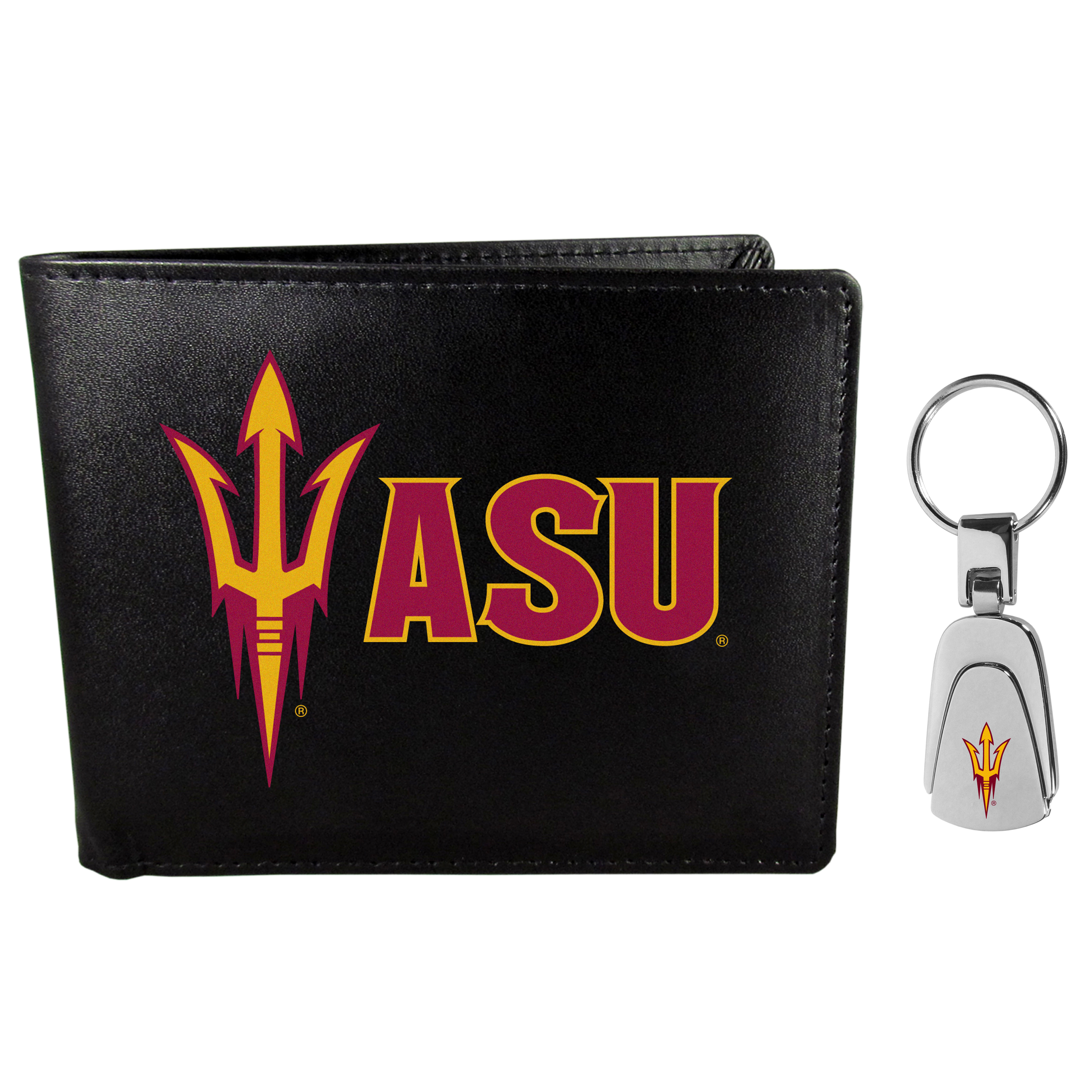 Arizona St. Sun Devils Bi-fold Wallet & Steel Key Chain    