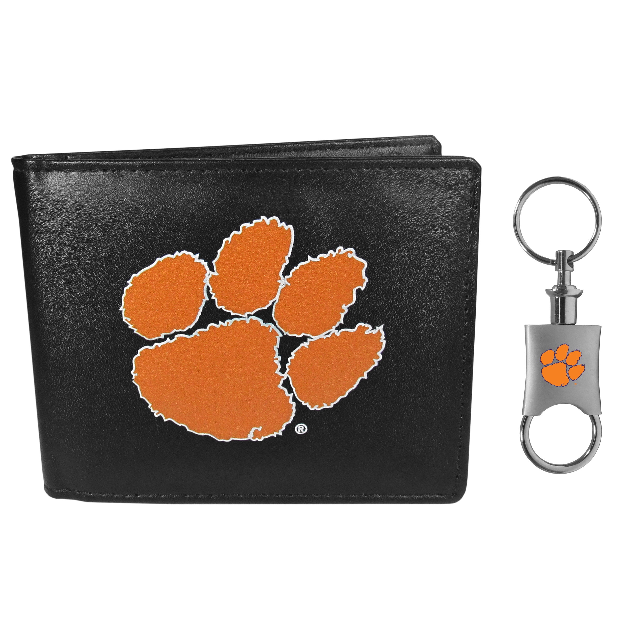 Clemson Tigers Bi-fold Wallet & Valet Key Chain    