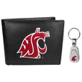 Washington St. Cougars Bi-fold Wallet & Steel Key Chain