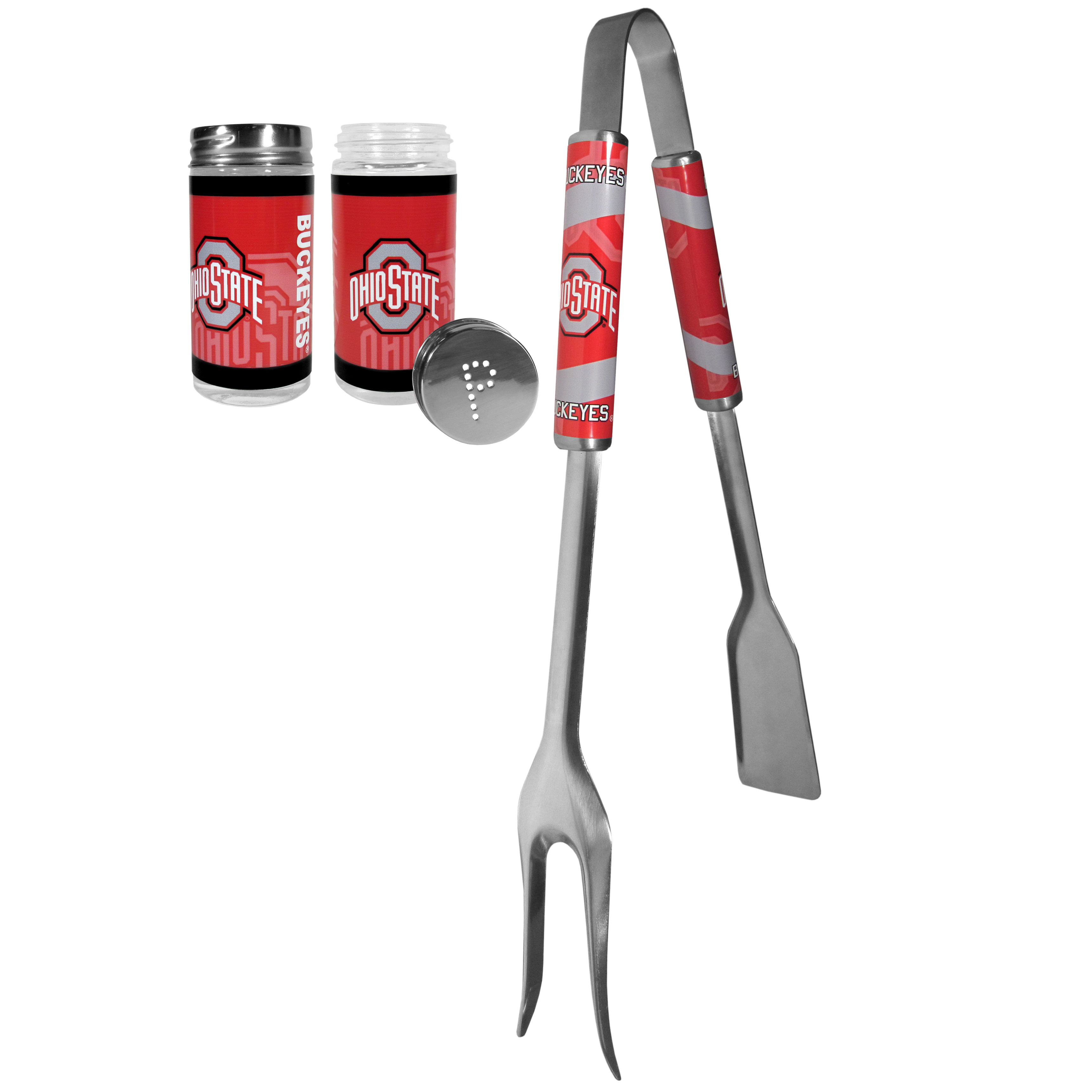 Ohio St. Buckeyes 3 in 1 BBQ Tool and Salt & Pepper Shaker    