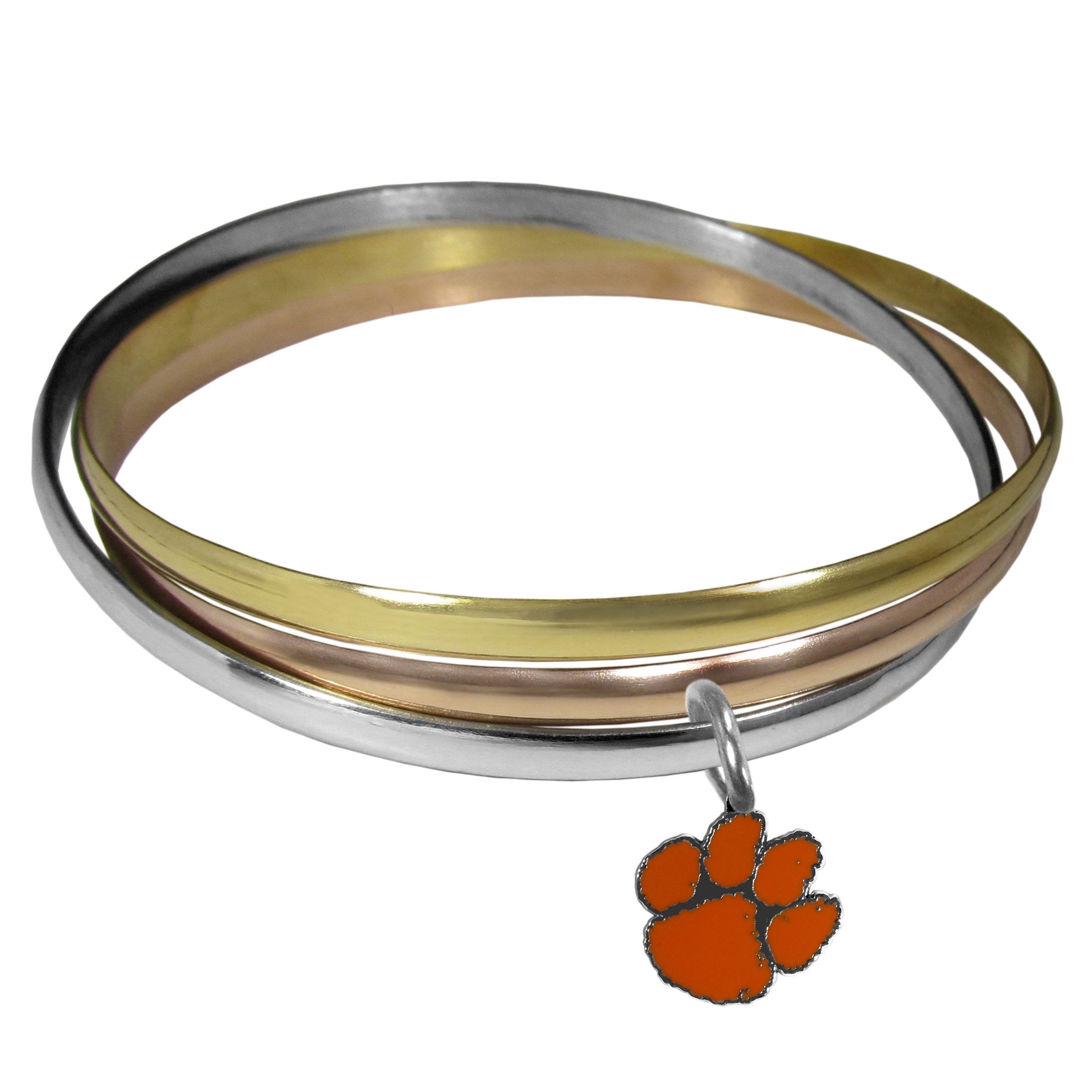 Clemson Tigers Tri-color Bangle Bracelet