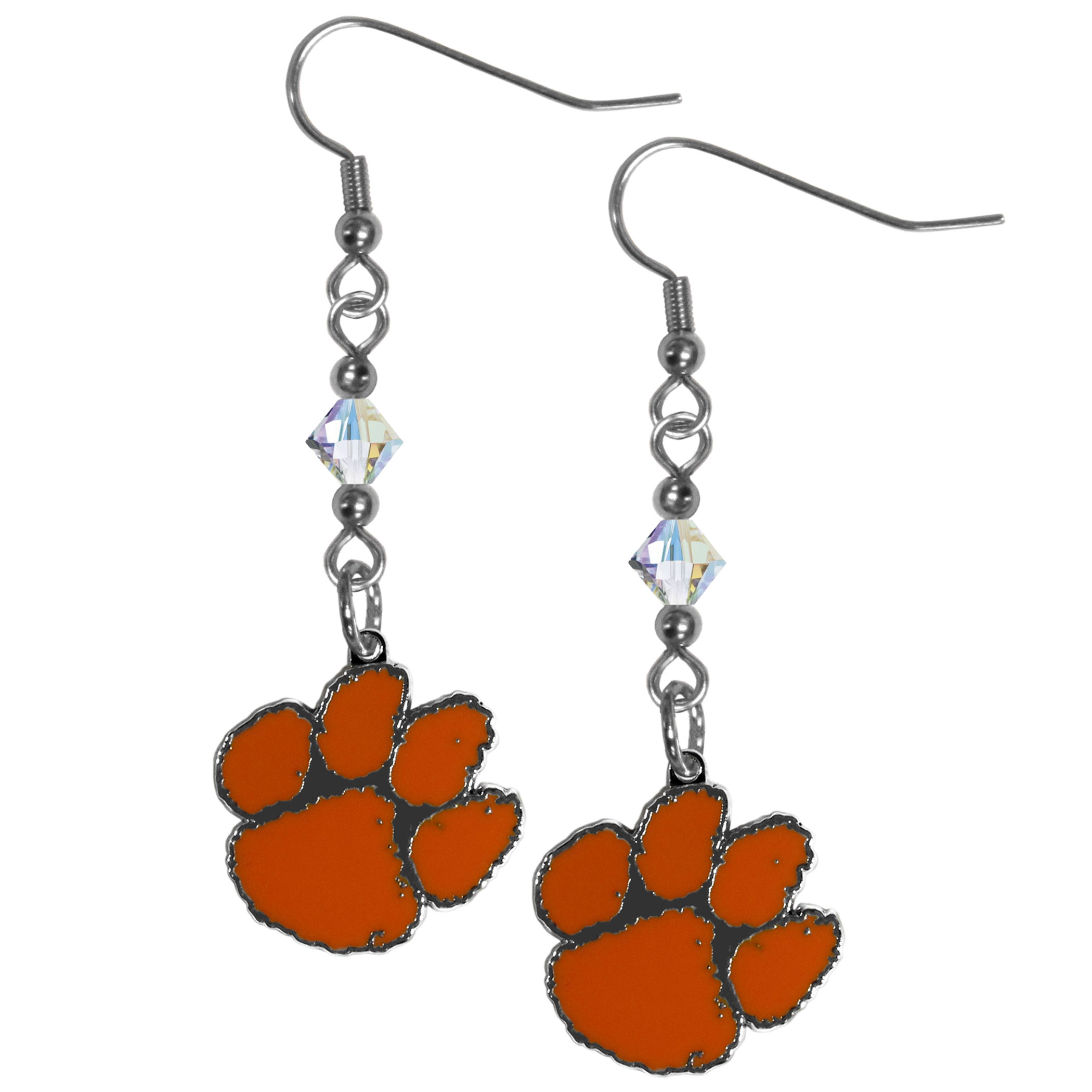 Clemson Tigers Crystal Dangle Earrings    