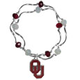 Oklahoma Sooners Crystal Bead Bracelet
