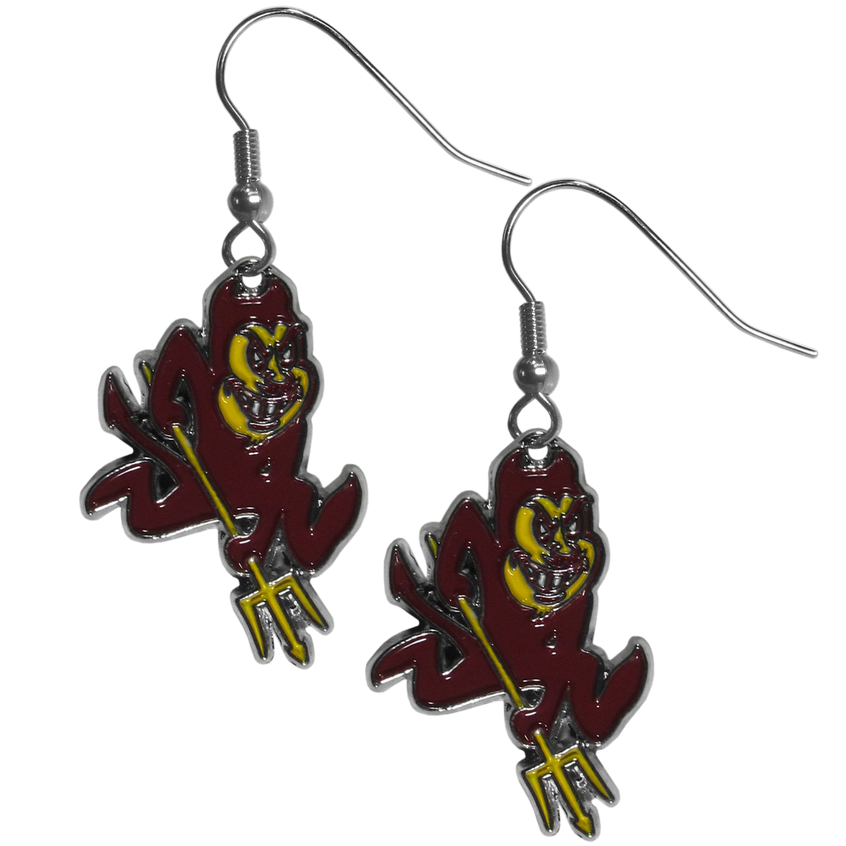 Arizona St. Sun Devils Chrome Dangle Earrings    