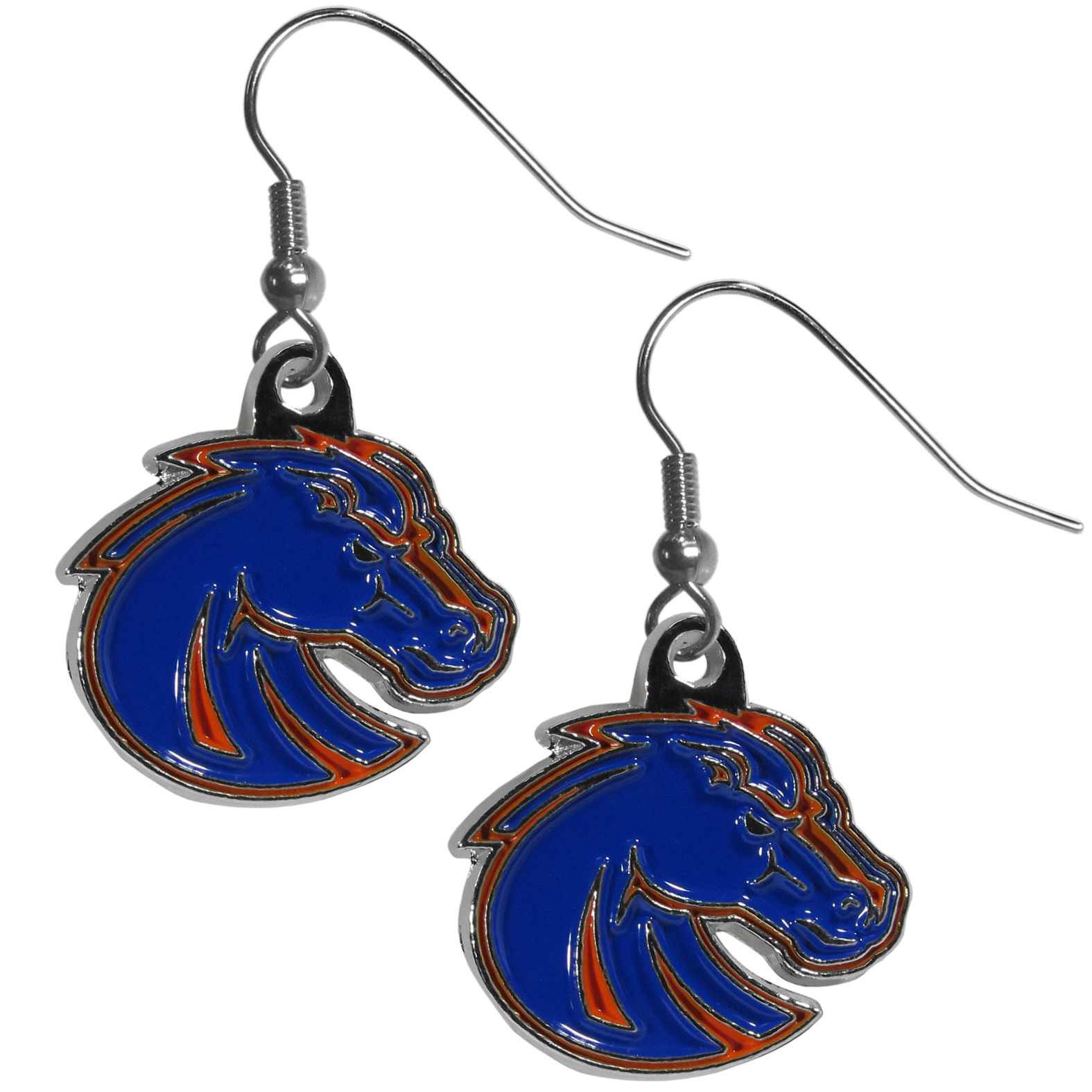 Boise St. Broncos Chrome Dangle Earrings    