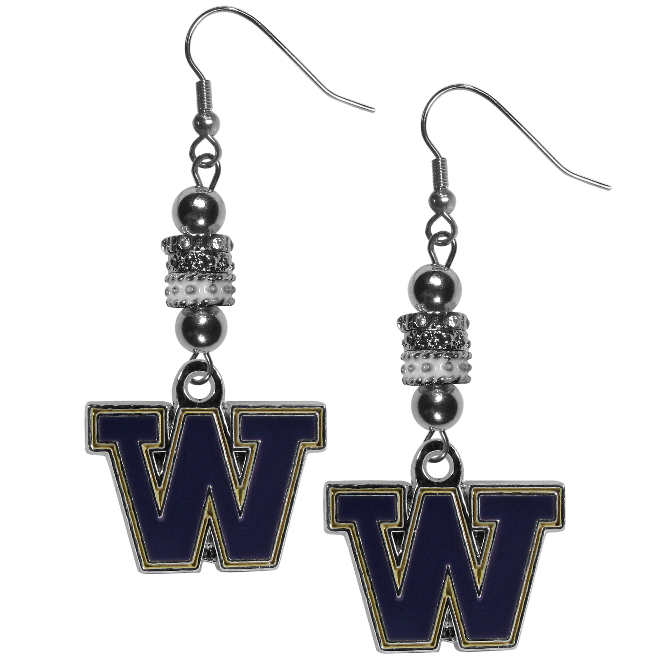 NCAA Siskiyou Sports Womens Washington Huskies Euro Bead Earrings and Necklace Set One Size Team Color