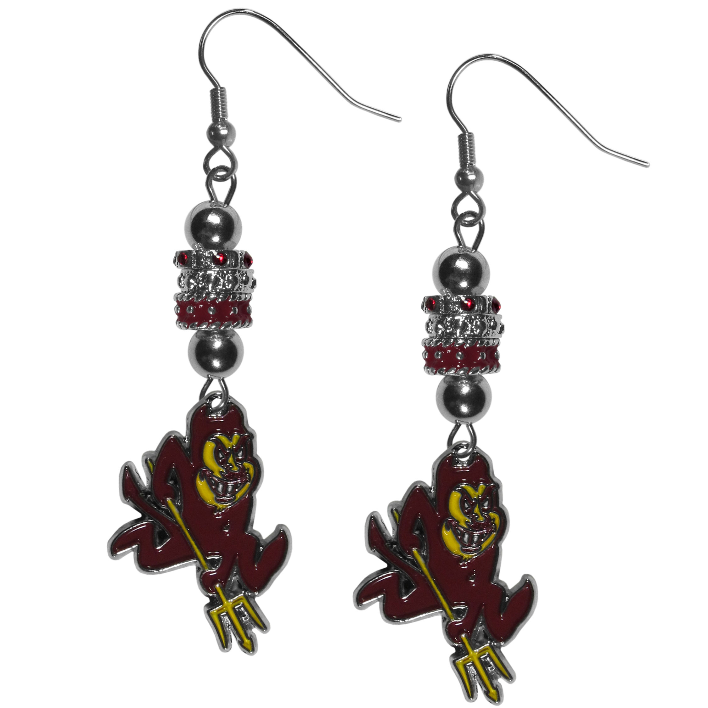 Arizona St. Sun Devils Euro Bead Earrings    