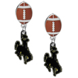 Wyoming Cowboy Football Stud Earrings