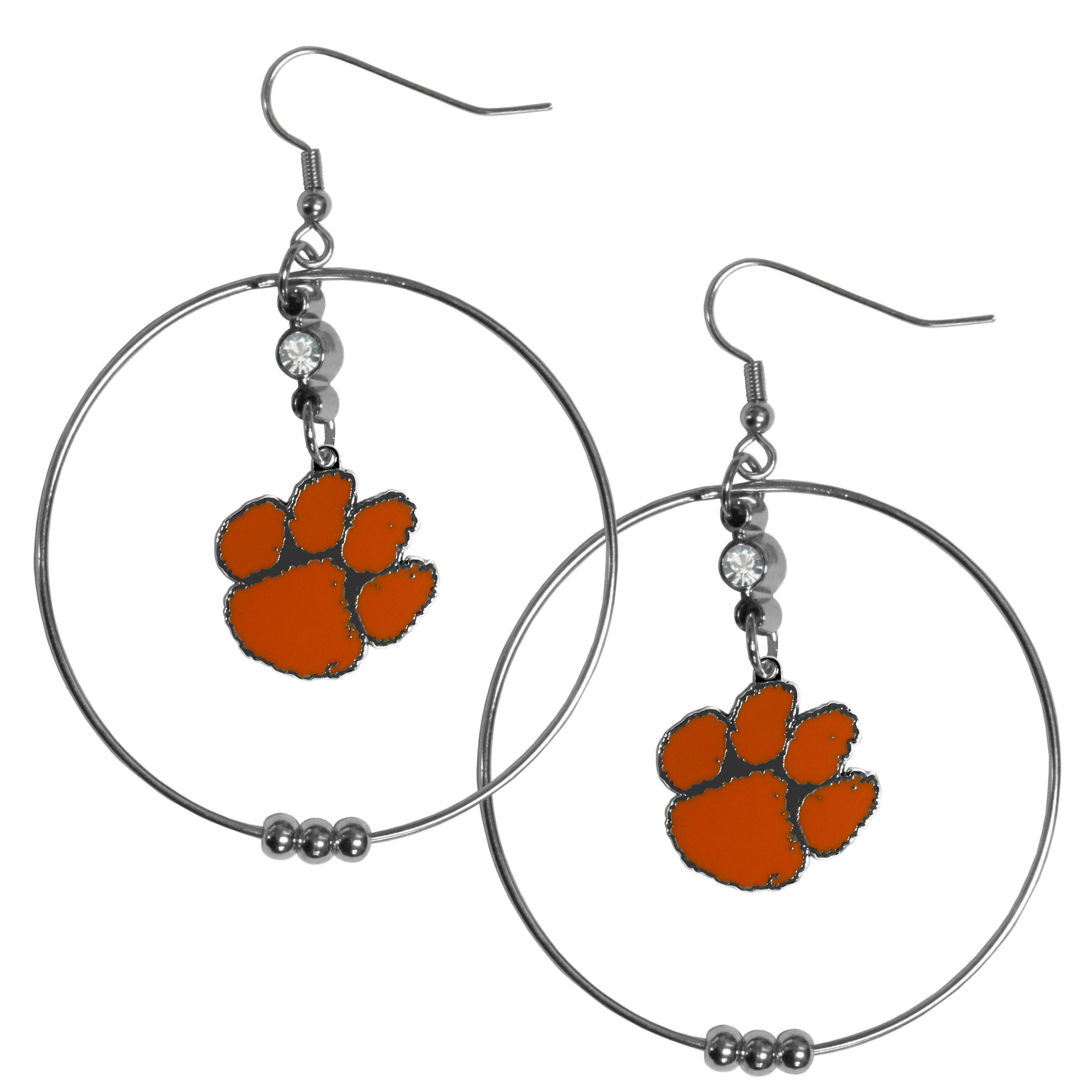 Clemson Tigers 2 Inch Hoop Earrings    