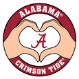 Alabama Crimson Tide Heart Hands Decal