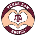 Texas A & M Aggies Heart Hands Decal