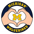 Michigan Wolverines Heart Hands Decal