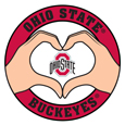 Ohio St. Buckeyes Heart Hands Decal