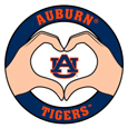 Auburn Tigers Heart Hands Decal
