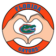 Florida Gators Heart Hands Decal