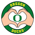 Oregon Ducks Heart Hands Decal