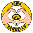 Iowa Hawkeyes Heart Hands Decal