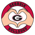 Georgia Bulldogs Heart Hands Decal