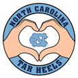 N. Carolina Tar Heels Heart Hands Decal