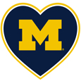 Michigan Wolverines Heart Decal