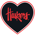 Nebraska Cornhuskers Heart Decal