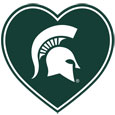 Michigan St. Spartans Heart Decal