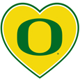 Oregon Ducks Heart Decal