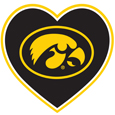 Iowa Hawkeyes Heart Decal