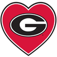Georgia Bulldogs Heart Decal