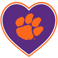 Clemson Tigers Heart Decal