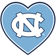 N. Carolina Tar Heels Heart Decal