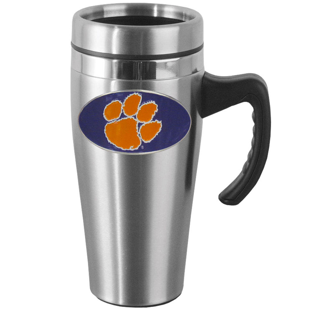 Clemson Tigers Steel Travel Mug w/Handle    