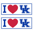 Kentucky Wildcats I Heart Bumper Style Decal, 2 pack