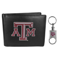 Texas A & M Aggies Leather Bi-fold Wallet & Valet Key Chain
