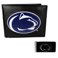 Penn St. Nittany Lions Leather Bi-fold Wallet & Black Money Clip