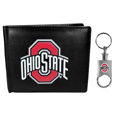 Ohio St. Buckeyes Leather Bi-fold Wallet & Valet Key Chain