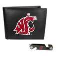 Washington St. Cougars Leather Bi-fold Wallet & Key Organizer