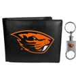Oregon St. Beavers Leather Bi-fold Wallet & Valet Key Chain