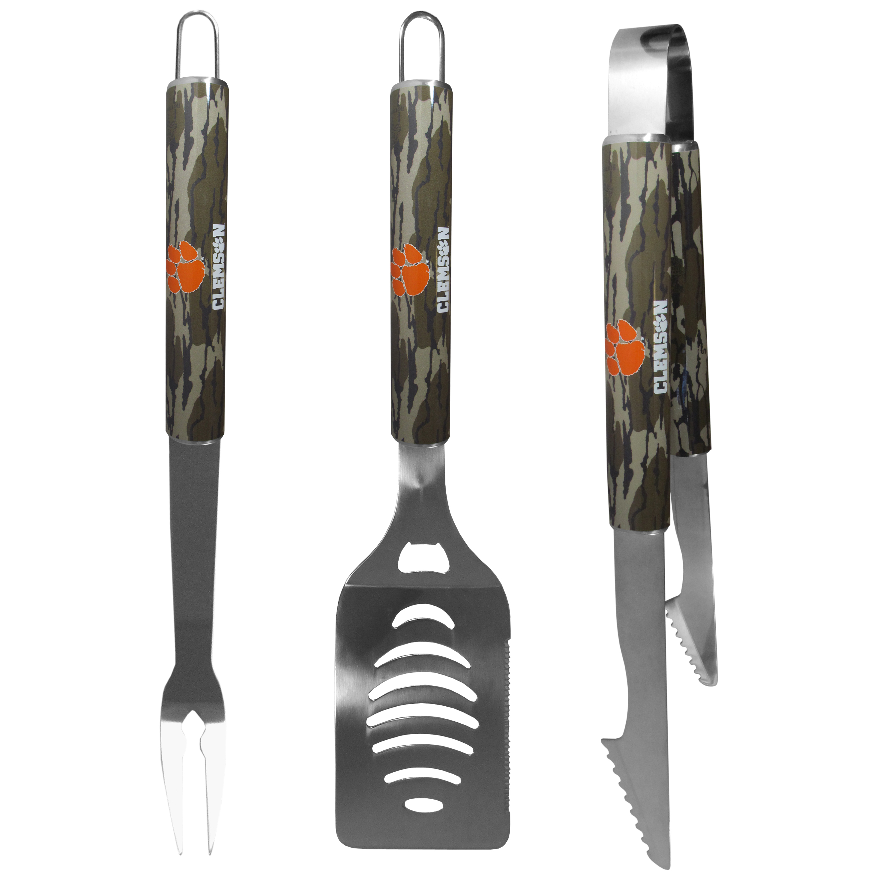 Clemson Tigers 3 pc BBQ Set w/Mossy Oak Camo    