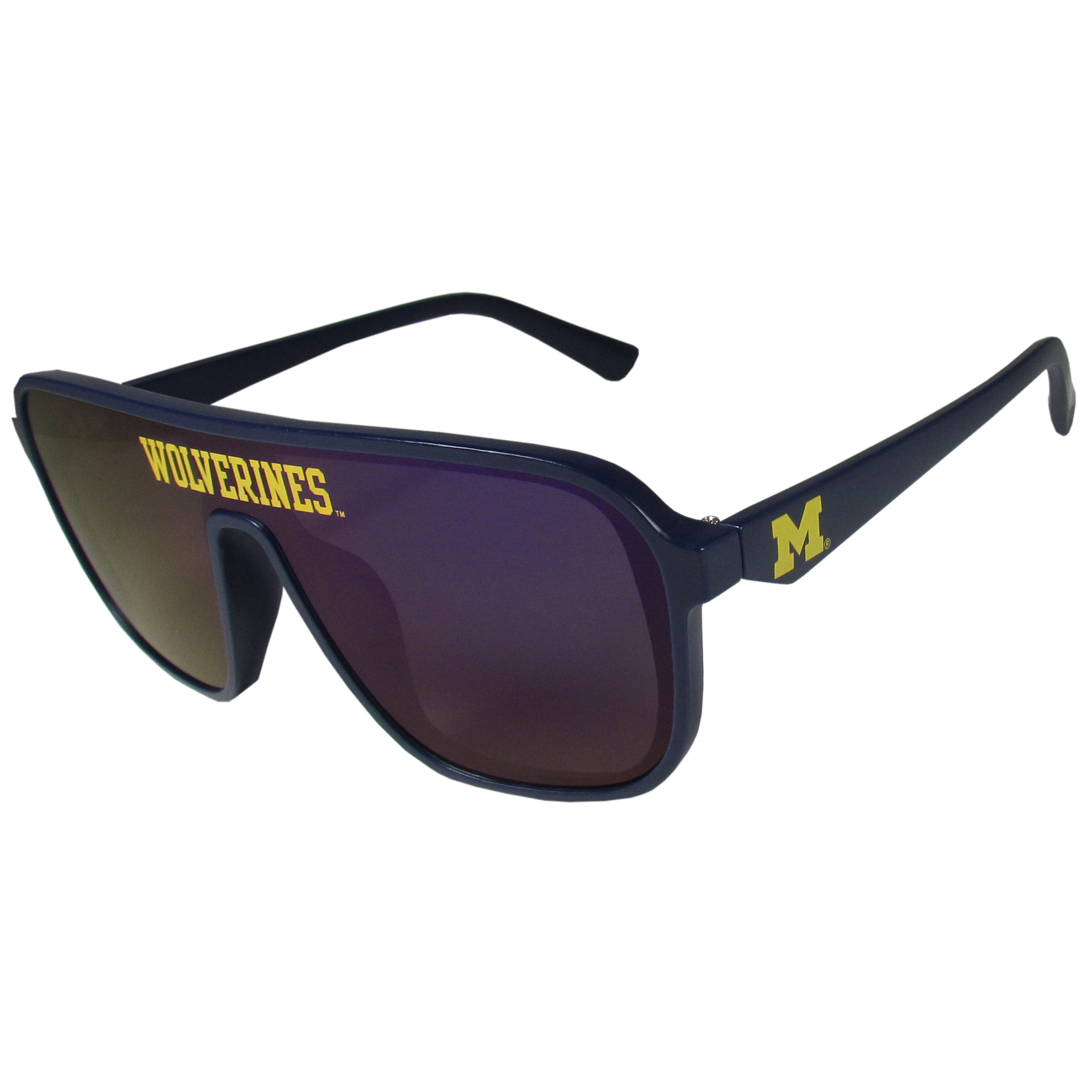 Michigan Wolverines Aviator Shield Sunglasses  