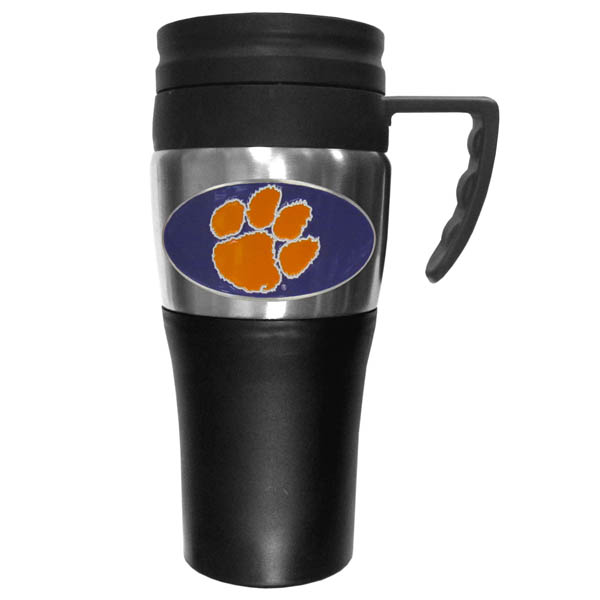 Clemson Tigers Steel Travel Mug w/Handle    