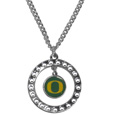 College Rhinestone Hoop Necklaces